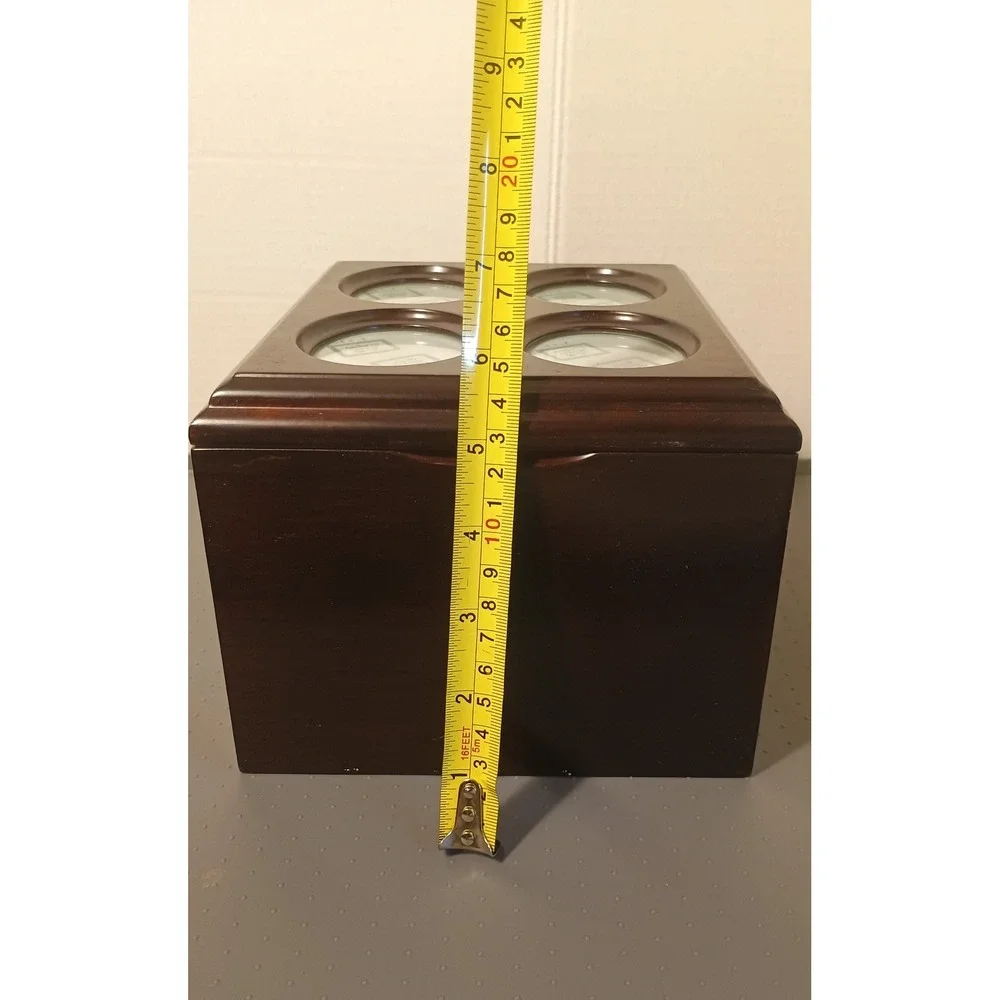 The Bombay Company Photo Memory Box Unisex OS Brown Good 1996 Wooden 4-Slot Lid
